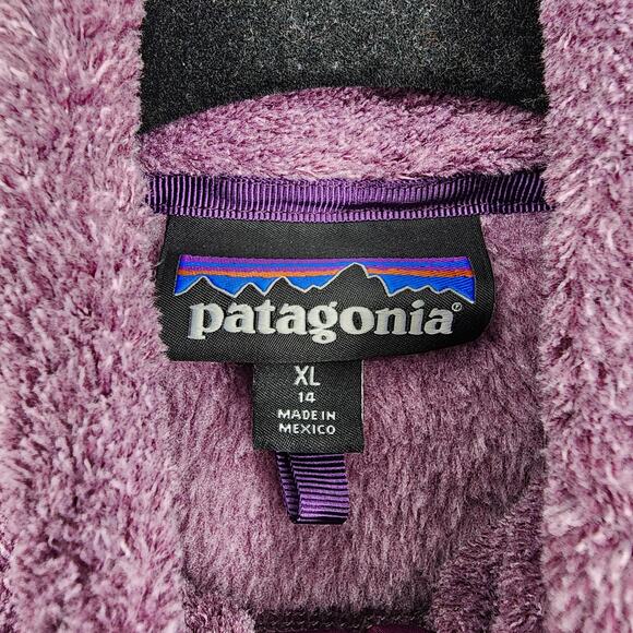 Patagonia Kids Re-Tool Purple Half Snap Pullover Sweater Size XL - Picture 2 of 5